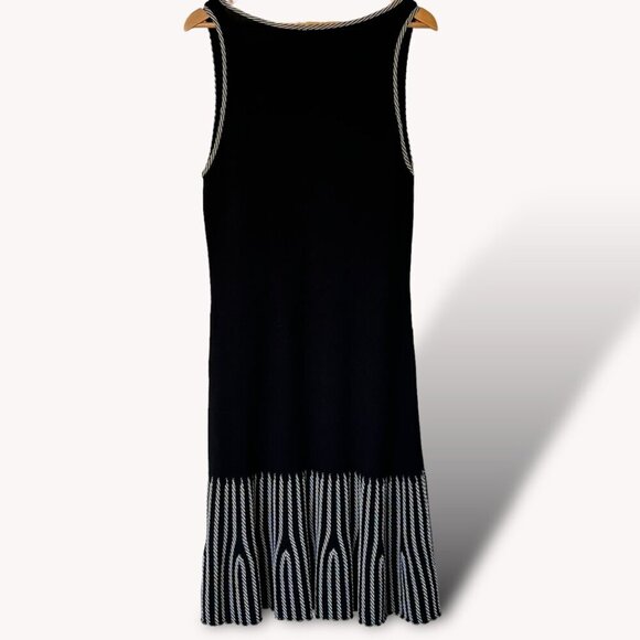 Eliza J Black Knit Bodycon Midi Dress | Ruffle bottom | Size Small | Party LBD - Picture 2 of 8